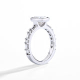 2CT Oval Bezel Set Engagement Ring