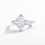 3CT Marquise Semi-Mount 3-Stone Ring