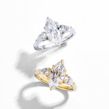 3CT Marquise Semi-Mount 3-Stone Ring