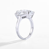 #R208 7.0 CT Pear and Emerald Cut Moissanite Cocktail Ring