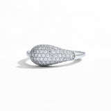 Moissanite Pave Pear-Shaped Ring