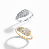 Moissanite Pave Pear-Shaped Ring