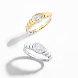 Pear Bezel Moissanite Ring
