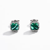 Emerald Square Shape Stud Earrings