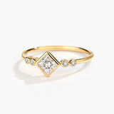 Five Stone Bezel Set Princess Cut Diamond Ring