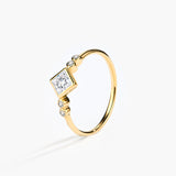 Five Stone Bezel Set Princess Cut Diamond Ring