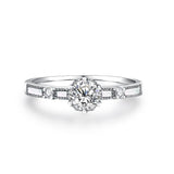 0.5CT Unique Halo Solitaire Engagement Ring