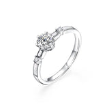 0.5CT Unique Halo Solitaire Engagement Ring