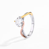 #R004 1.50 CT Two-Tone Tension Setting Moissanite Diamond Ring