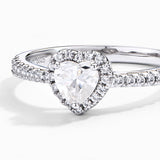 #R066 Heart Cut Radiance Pave-Set Engagement Ring