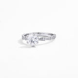 #R020 1.0 CT Brilliant Stackable Moissanite Engagement Ring