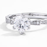 #R020 1.0 CT Brilliant Stackable Moissanite Engagement Ring