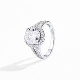 #R007 3.0 CT Round Halo Bridal Wedding Ring