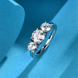 #R014 Three Stone Round Diamond Engagement Ring