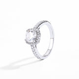 #R047 Square Halo Moissanite Engagement Ring