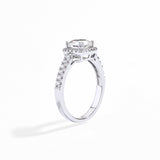 #R047 Square Halo Moissanite Engagement Ring