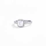 #R047 Square Halo Moissanite Engagement Ring