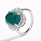 Classic Oval Cut 4-Prong Chrysoprase Ring