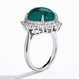 Classic Oval Cut 4-Prong Chrysoprase Ring