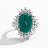 Classic Oval Cut 4-Prong Chrysoprase Ring