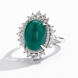 Classic Oval Cut 4-Prong Chrysoprase Ring